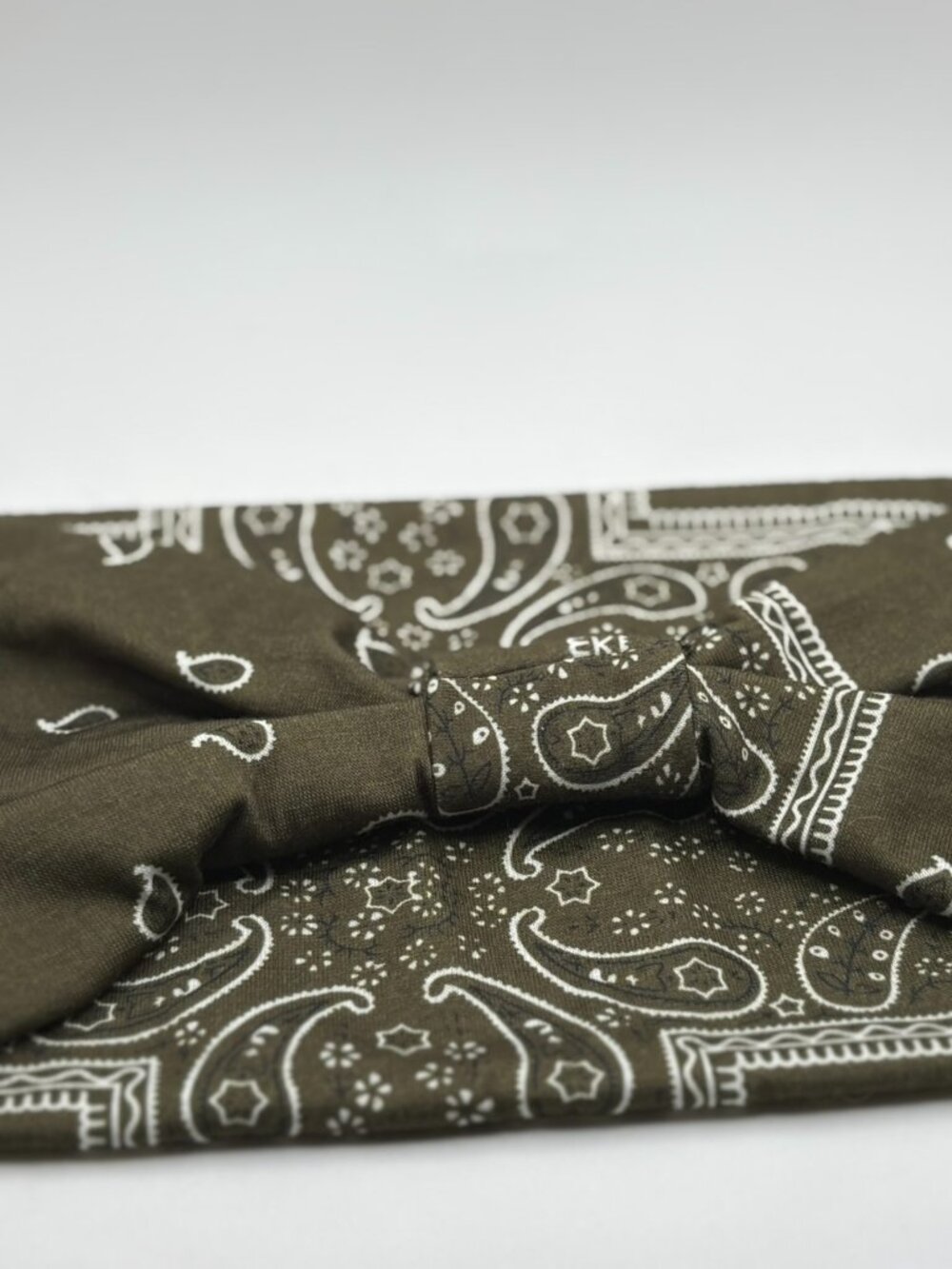 Olive Green Paisley Bandana Print Twist Knot Headband